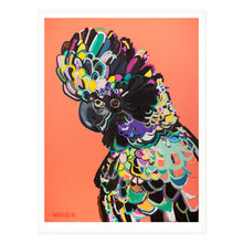 Black Cockatoo on Coral, Fine Art Print