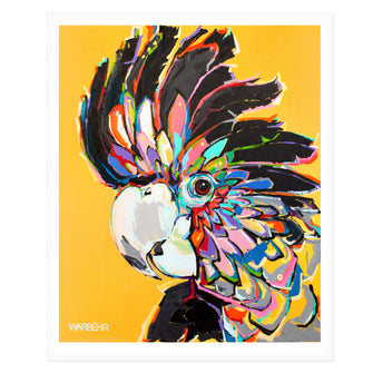 Black Cockatoo on Mustard, Fine Art Print