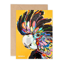 Black Cockatoo on Mustard, Greeting Card